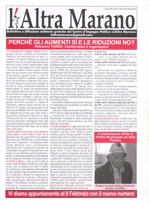  Jan 25 -  É USCITO IL 2° NUMERO DI GENNAIO 2013 DE "L'ALTRA MARANO"